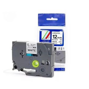 CINTA ROTULA ALTER BROTHER TZ 12MM*8M NEGRO/BLANCO X UNID