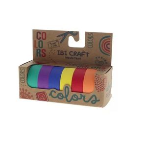CINTA ADHESIVA WASHI TAPE 6 ROLLOS DE 5MTS RAINBOW X UNID