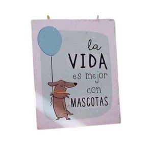 PLACA COLGANTE 15 X 20 MASCOTA X UNIDAD