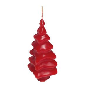 VELA PINITO NAVIDEÑO ROJO 9X4,5CM DIAM X UNID