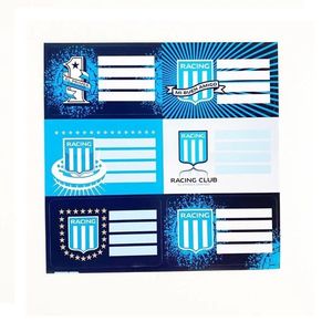 ETIQUETAS ESCOLARES RACING 12 UNID X BLISTER