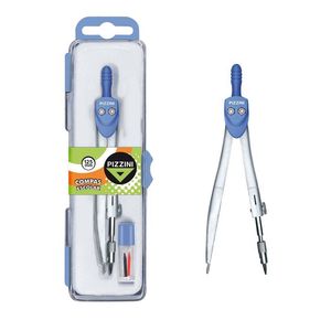 COMPAS ESCOLAR METALICO "PIZZINI" 125MM ESTUCHE Y MINAS X UNID