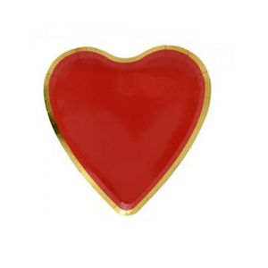 PLATO DE POLIPAPEL CORAZON X 6 UNIDADES