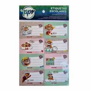 ETIQUETAS ESCOLARES PAW PATROL 16 UNID X BLISTER