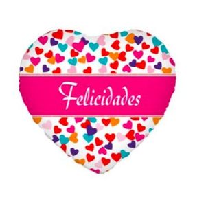GLOBO METALIZADO CORAZON FELICI 49X46CM APTO HELIO X UNID