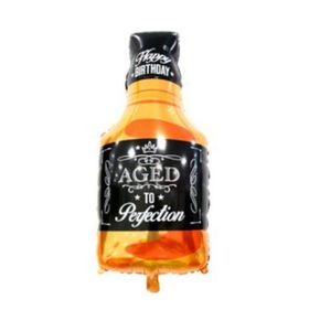 GLOBO METALIZADO FORMA BOTELLA WHISKY X UNI