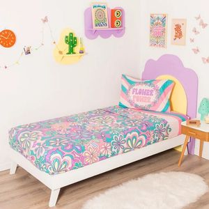 SABANAS FLOWER JUEGO DE CAMA 1 1/2 PLAZA 3 PIEZAS X UN