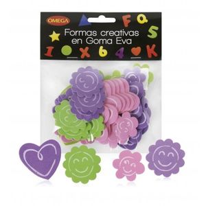 GOMA EVA FORMAS AUTOADHESIVAS CORAZONES-SOL CF48 X 48PCS