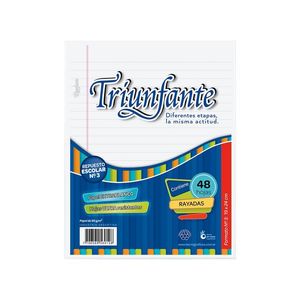 REPUESTO ESCOLAR TRIUNFANTE N° 3 RAYADO X 48 HJS
