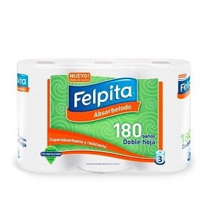 ROLLOS DE COCINA "FELPITA" 60 PAÑOS X PAQ 3 UNID