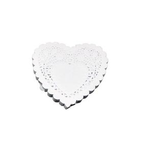 BLONDAS CALADAS FORMA CORAZON BLANCAS 20CM X PAQ 100