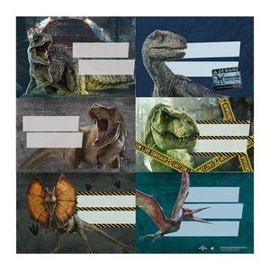 ETIQUETAS ESCOLARES JURASSIC WORLD X 12 UNID