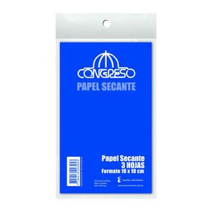 PAPEL SECANTE CONGRESO 16 X 10 PAQ X 3HJS
