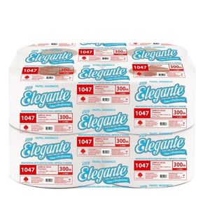 PAPEL HIGIENICO "ELEGANTE" 300MTS 1047 C.GRANDE X PAQ. 8 UNI