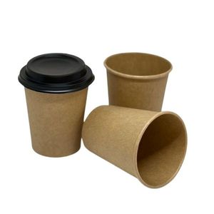VASOS DE PAPEL CAFE "WELL" 12OZ -355CC- KRAFT C/ TAPA X 100