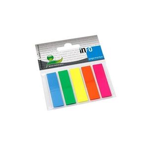 SEÑALADORES DE PAGINA ADHESIVOS "INFO" 5 COL FLUO X UNID