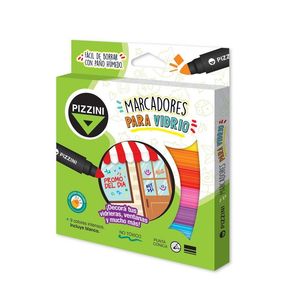 MARCADORES PIZZINI VIDRIO PTA CONICA 9 COLORES X UNIDAD