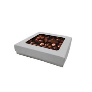 CAJAS DE BOMBONES C/ VISOR 20 X 20 X 5 BLANCA X UNID