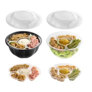 ENSALADERA "BANDEX" COD 448 D170X80MM PET C/ TAPA Y SEPARADOR