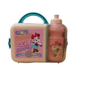 LUNCHERA PLASTICA MINNIE  C/ BOTELLA X UNIDAD