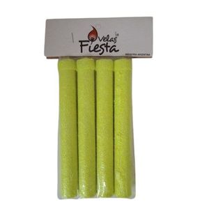 VELAS BENGALA CON GIBRE AMARILLO X 4 UNIDADES