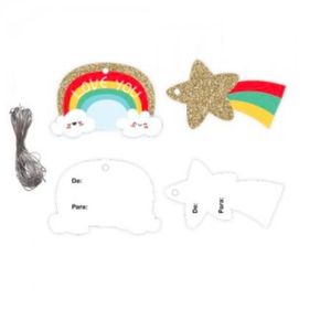 ETIQUETAS PARA REGALOS CIELO 7.5X5CM X 18 UNI