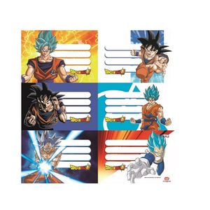 ETIQUETAS ESCOLARES DRAGON BALL 12 UNID X BLISTER
