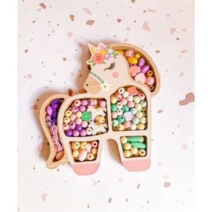 SET PARA ARMAR 170 CUENTAS DE MADERA UNICORNIO