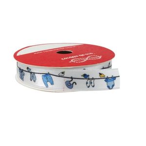 CINTA ESTAMPADA BABY SHOWER AZUL 15MM X 10 MT X UN