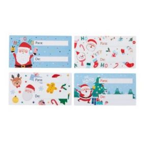 ROLLO ETIQUETAS NAVIDEÑAS P/ REGALO JOJOJO X 100 UNI
