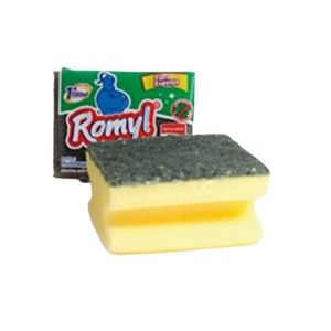 ESPONJA DE FIBRA CON SALVAUÑA ROMYL X UNIDAD