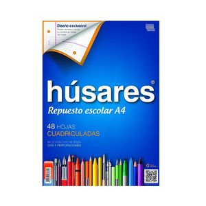 REPUESTO ESCOLAR HUSARES A4 CUADRO X 48HJS