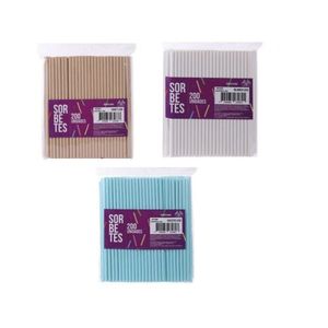 SORBETES LISO COLORES X 200 UNIDADES