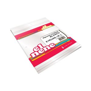 REPUESTO DIBUJO EL NENE N°5 BLANCO X PAQ. 8HJS