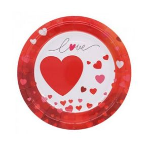 PLATO DE POLIPAPEL LOVE ENAMORADOS X 6 UN
