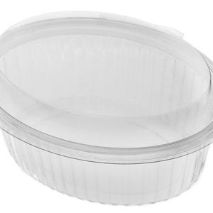 POTES PET TAPA BISAGRA 4080 17 X 13 X 8 OVAL X 10 UNIDADES