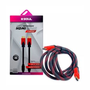 CABLE HDMI A HDMI 3MTS "SOUL" REFORZADO X UNID