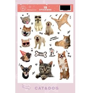 STICKERS PC CAT Y DOG X UNID