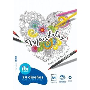 SET MANDALAS 24 PARA COLOREAR 140G 12HJS X UNID