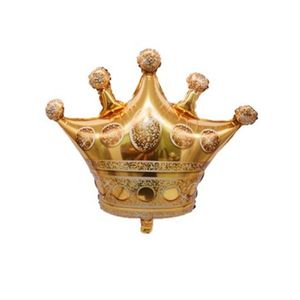 GLOBO METALIZADO FORMA CORONA DORADA 75 X 70 CM