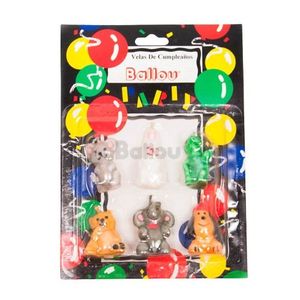VELAS MINI ANIMALITOS X BLISTER 6 UNID