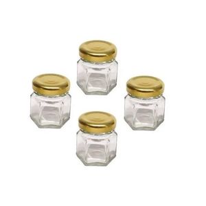 FRASCO VIDRIO MINI 40CC HEXA C/ TAPA X UNIDAD