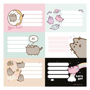 ETIQUETAS ESCOLARES PUSHEEN 12 UNI X BLISTER