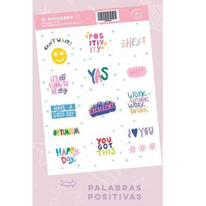 STICKERS PC PALABRAS POSITIVAS X UNID