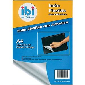 IMAN FLEXIBLE EN PLANCHA A4 AUTOADHESIVO X UNIDAD