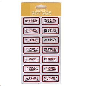 ETIQUETA FELICIDADES X UNIDAD