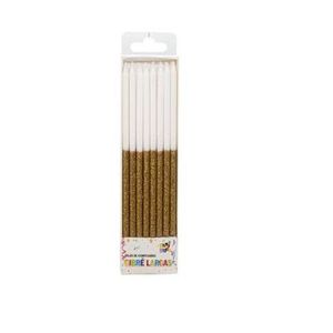 VELAS LARGAS GIBRE BICOLOR DORADA BLI X 16 UNI