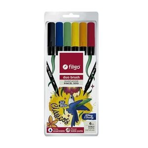 MARCADORES FILGO COLOR DUO BRUSH CLASICOS X 6 UNID