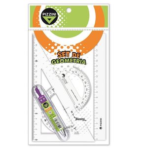 SET GEOMETRIA "PIZZINI" ESCOLAR 4 PIEZAS 20CM 4214 X UNIDAD