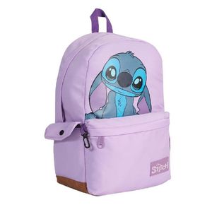MOCHILA ESPALDA 18" STITCH LILA X UNIDAD